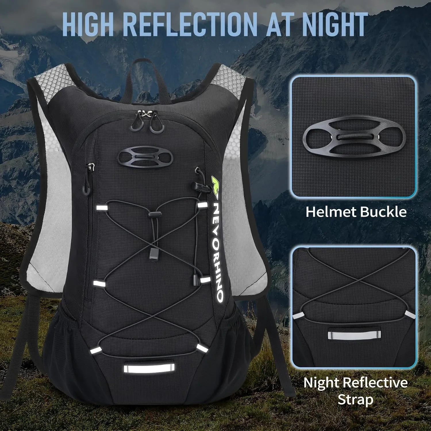 N NEVO RHINO Lightweight Hydration Backpack with 2L Water Bladder (12L) - Image 6