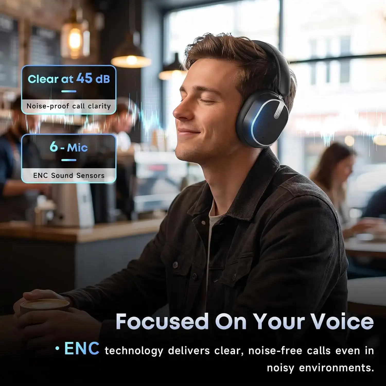Hybrid Active Noise Cancelling Bluetooth Headphones Wireless Headphones - Image 9