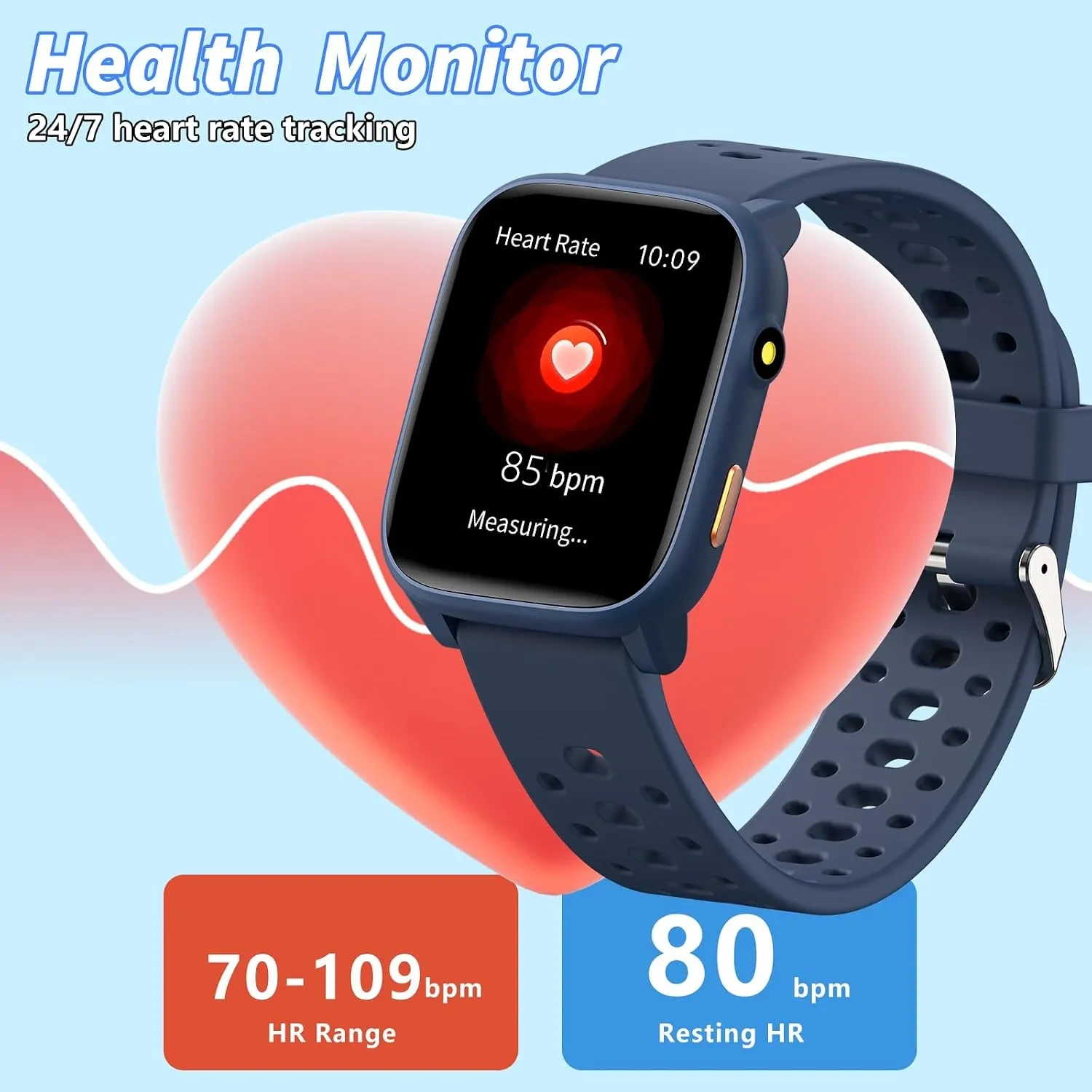 ModaWin W98 Kids Smart Watch with 12 Puzzle Games & 100+ Sport Modes - Image 5