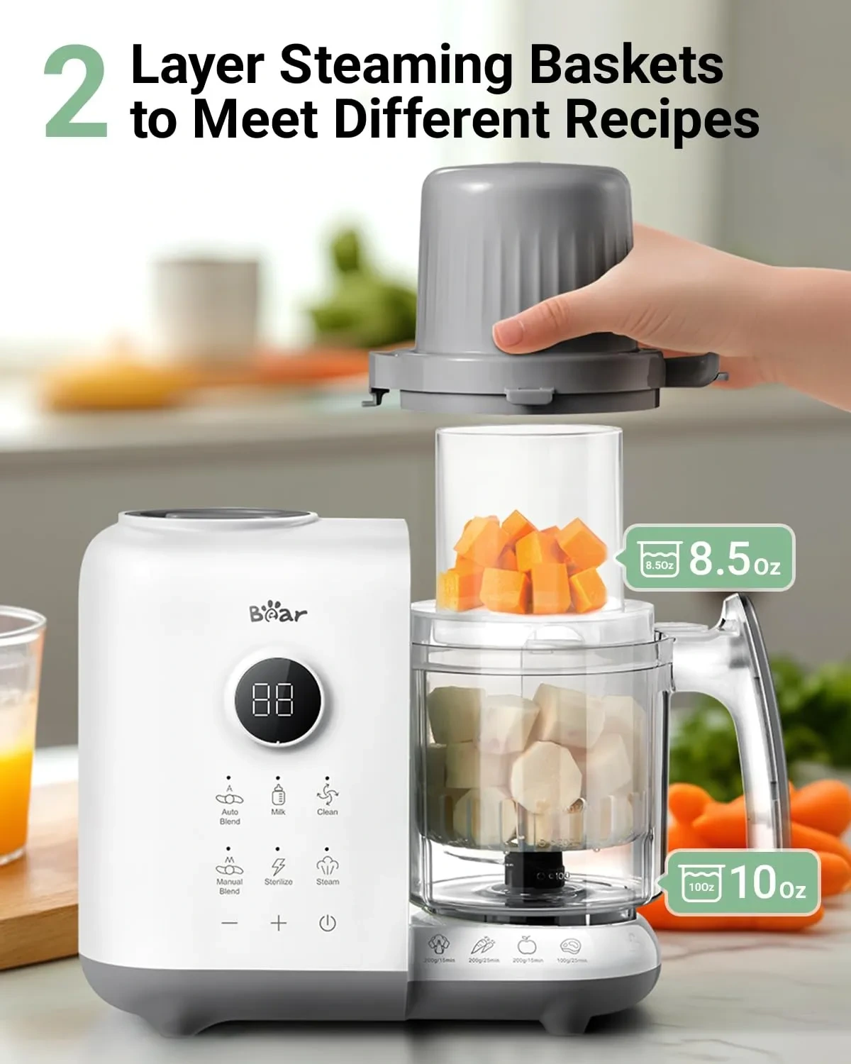 SosekiBaby Tutto 9-in-1 Baby Food Maker with Glass Bowl & Steamer - Image 13