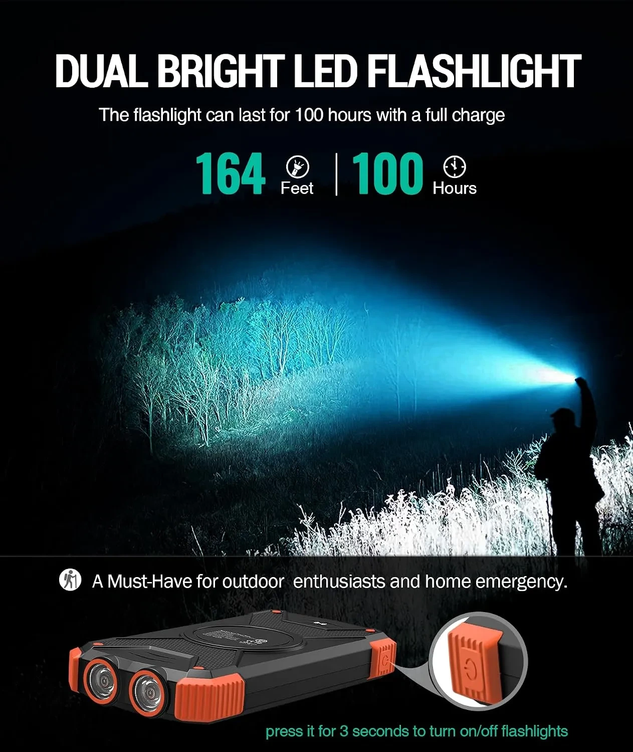 BLAVOR Solar Power Bank 10,000mAh with Wireless & 20W Fast Charging - Image 3