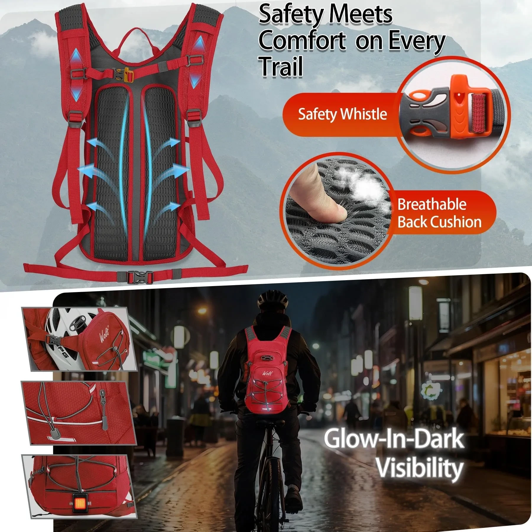 N NEVO RHINO Lightweight Hydration Backpack with 2L Water Bladder (12L) - Image 10