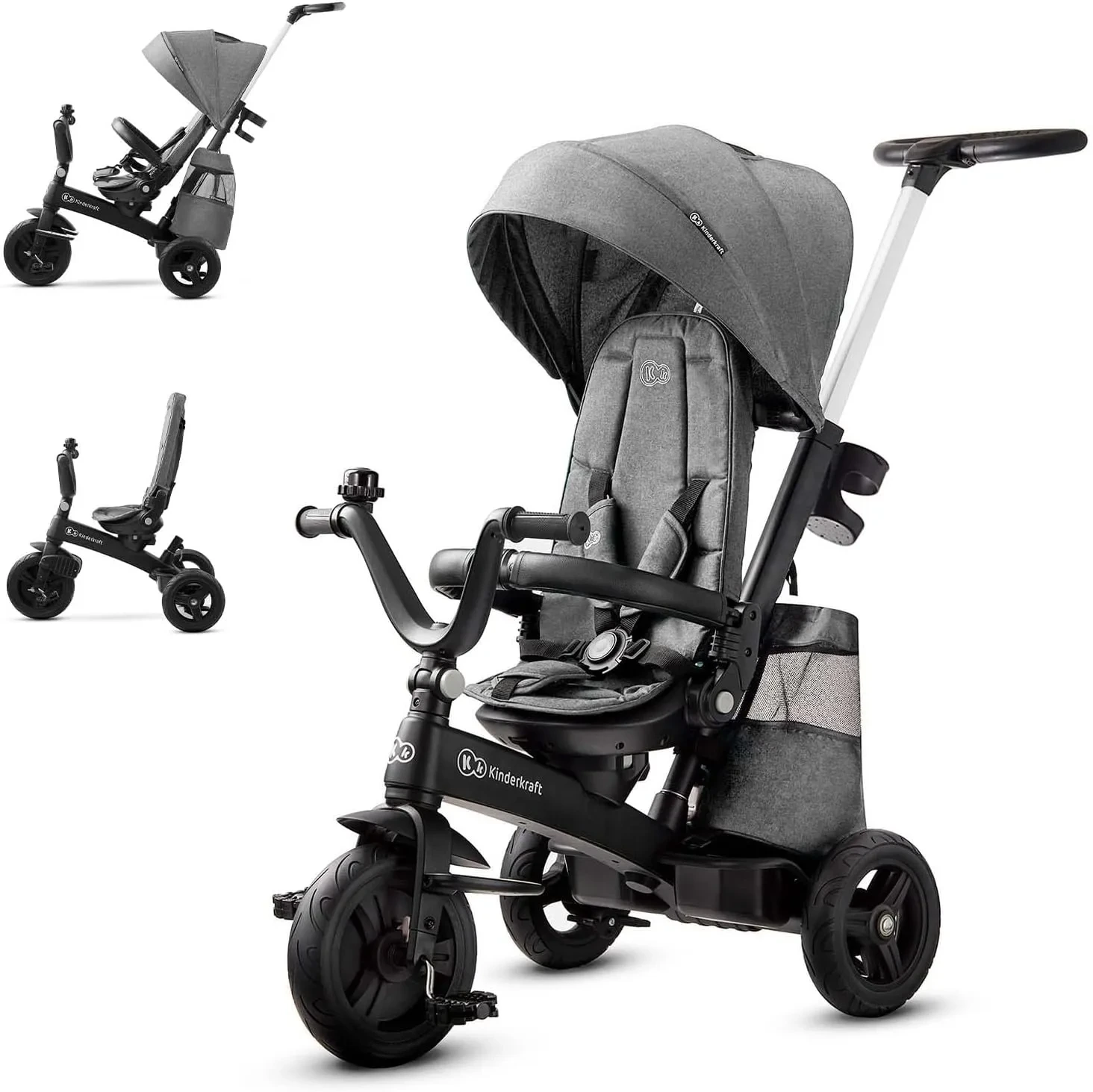 Kinderkraft EASYTWIST 5-in-1 Toddler Tricycle with Swivel Seat - Green - Image 12