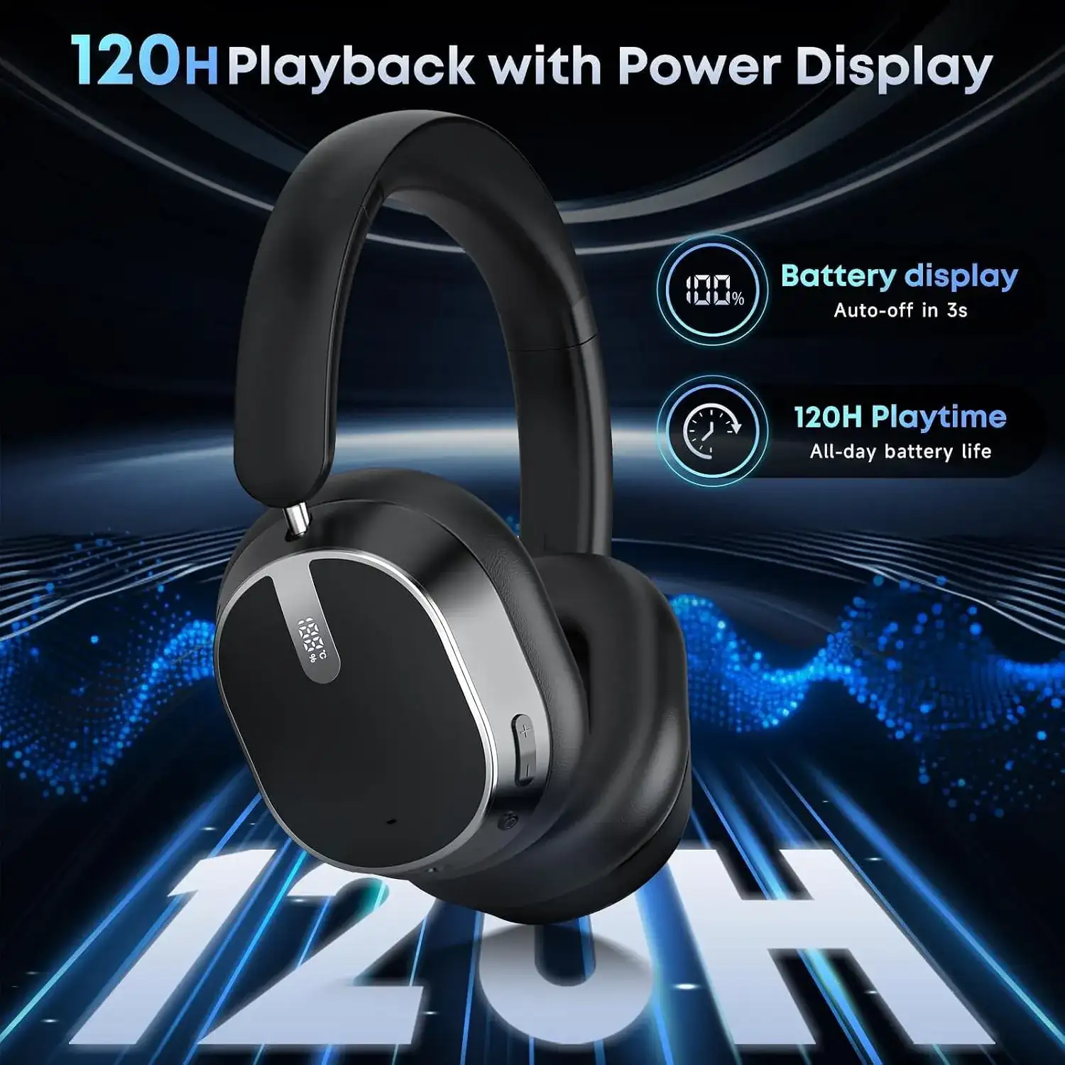 Hybrid Active Noise Cancelling Bluetooth Headphones Wireless Headphones - Image 8