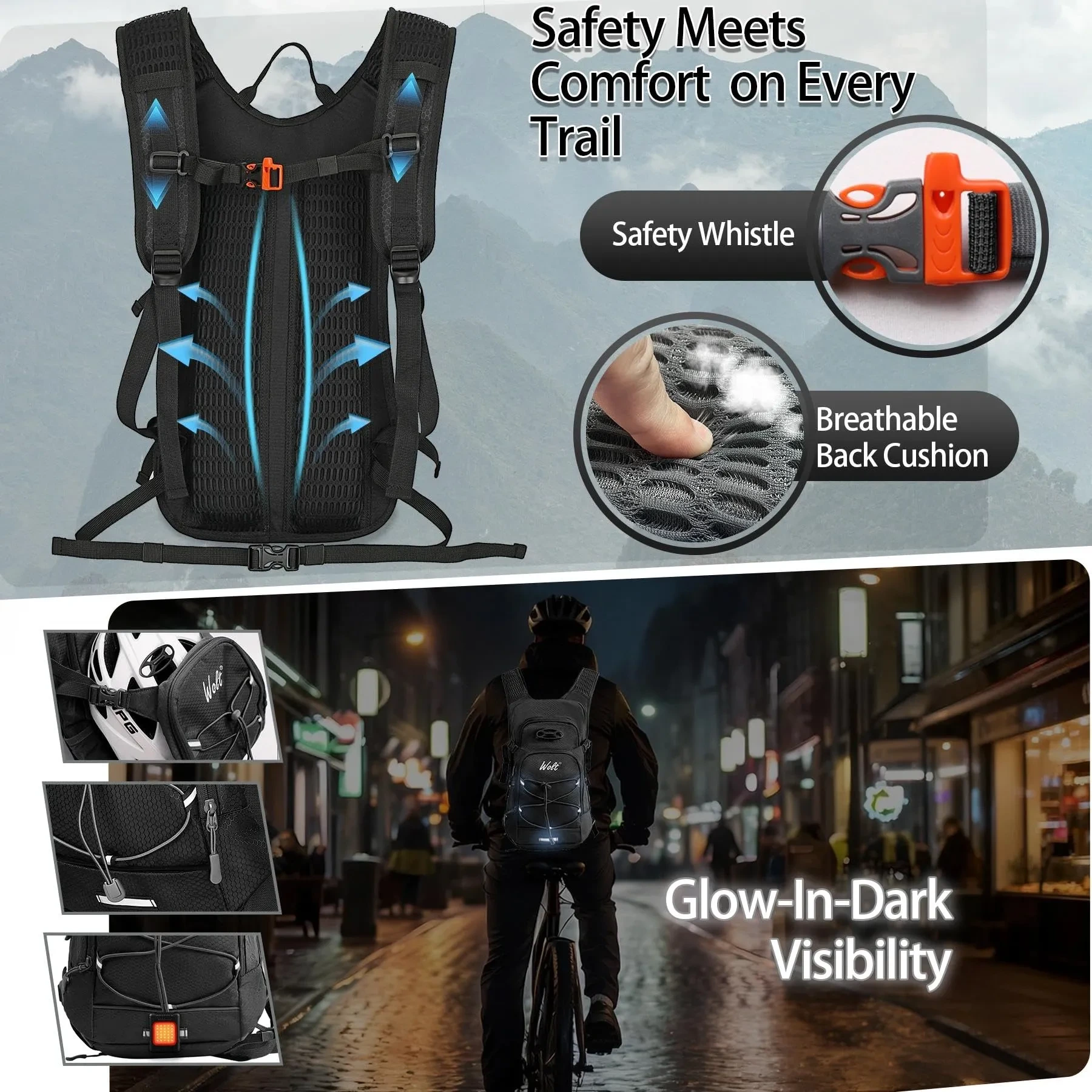N NEVO RHINO Lightweight Hydration Backpack with 2L Water Bladder (12L) - Image 2