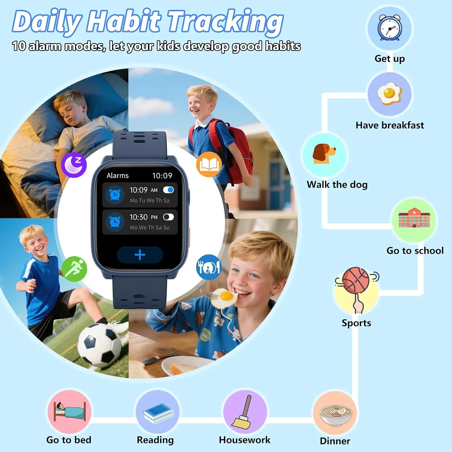 ModaWin W98 Kids Smart Watch with 12 Puzzle Games & 100+ Sport Modes - Image 7