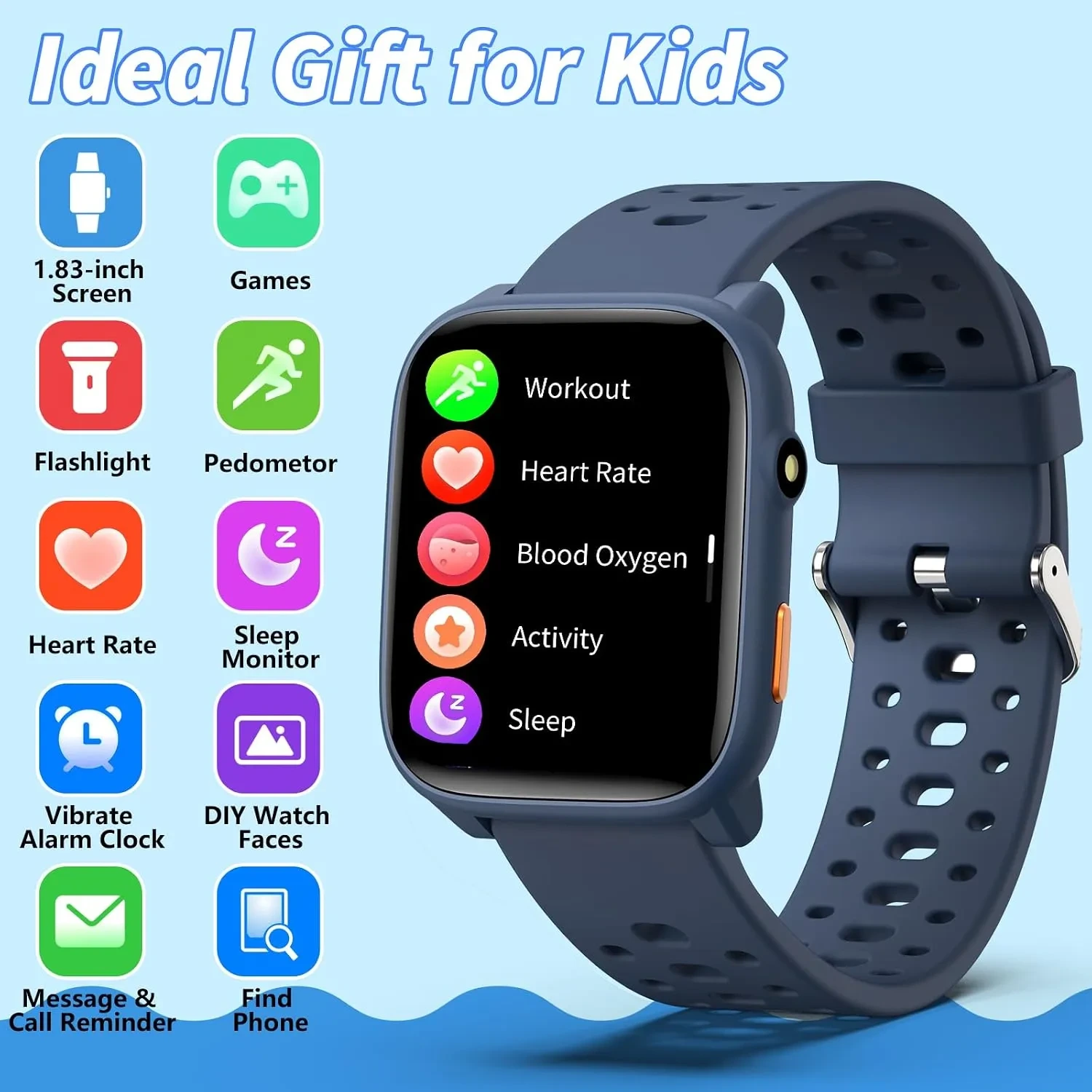 ModaWin W98 Kids Smart Watch with 12 Puzzle Games & 100+ Sport Modes - Image 2