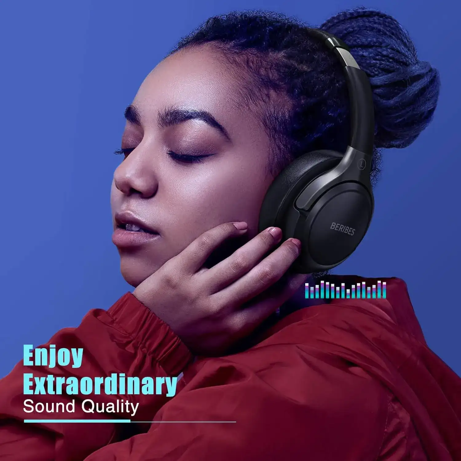 BERIBES Bluetooth Headphones Over Ear, 65H Playtime and 6 EQ Music Modes Wireless Headphones - Image 7