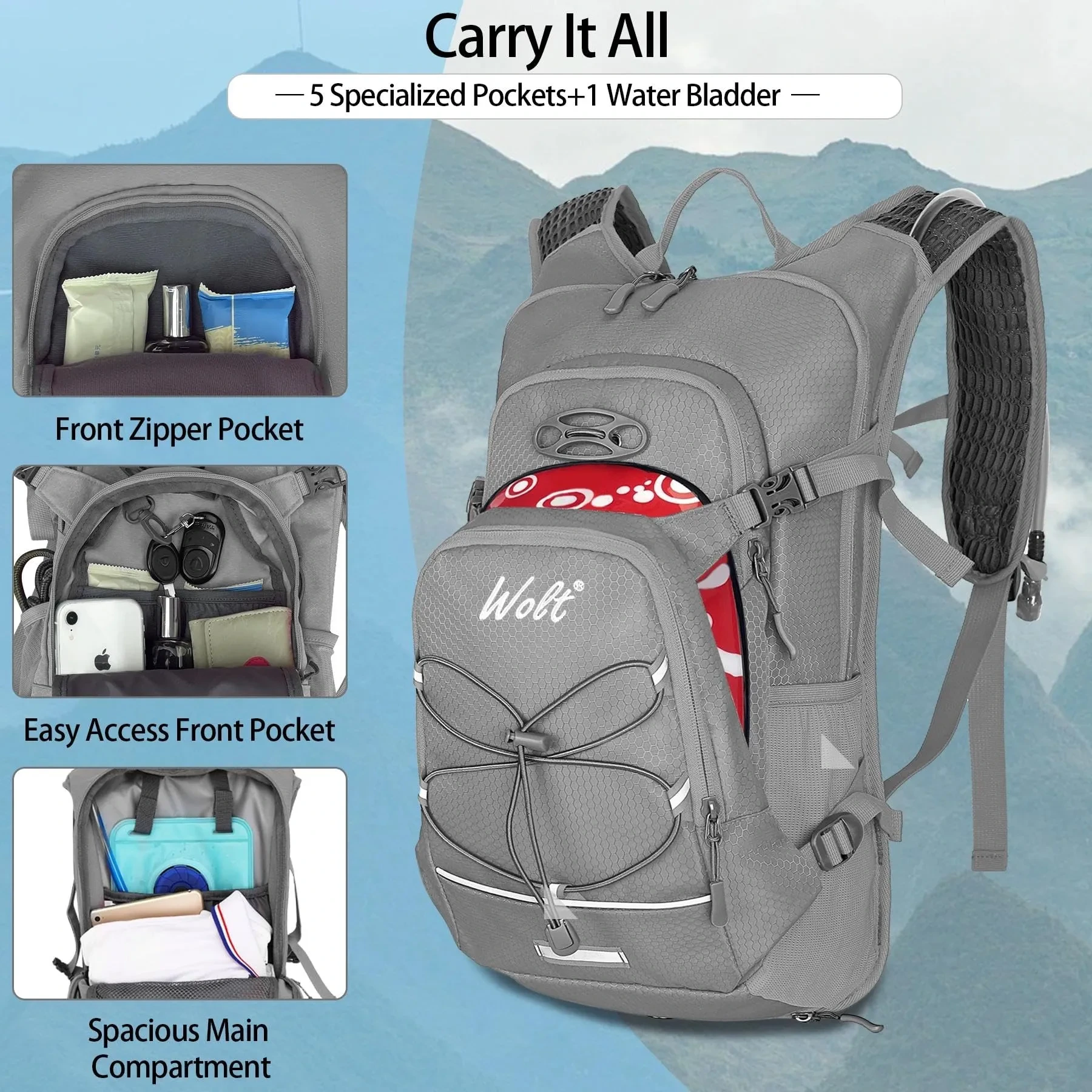 N NEVO RHINO Lightweight Hydration Backpack with 2L Water Bladder (12L) - Image 15