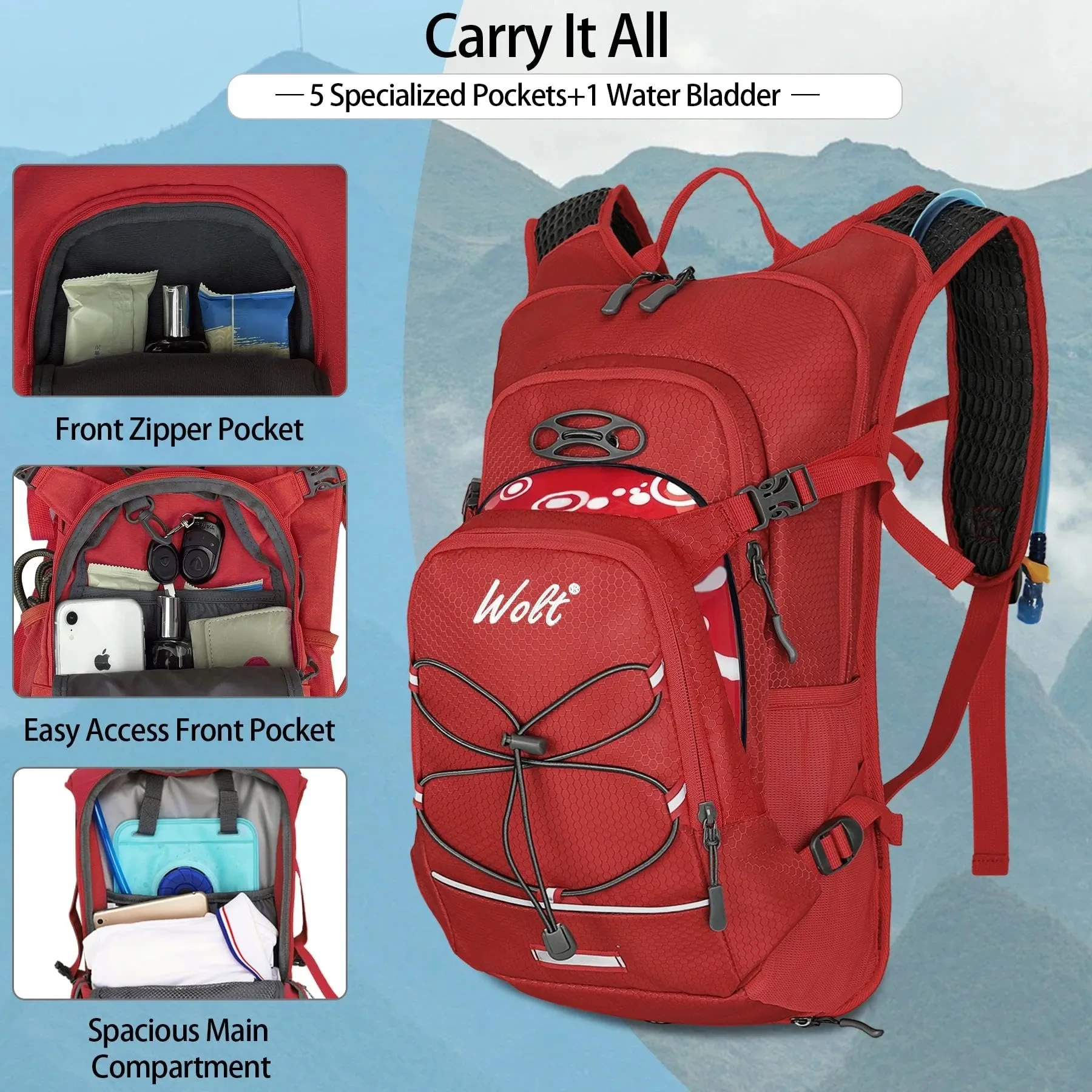N NEVO RHINO Lightweight Hydration Backpack with 2L Water Bladder (12L) - Image 12